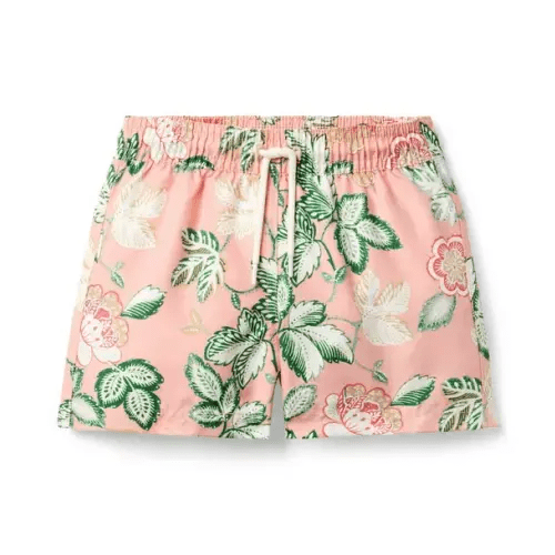 Boy Soft Peach Floral Recycled Floral Swim Trunk by Janie and Jack