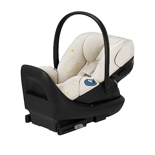 Cybex Cloud G Comfort Extend Infant Car Seat with Anti-Rebound Base, Linear Side Impact Protection, Latch Install, Ergonomic Full Recline, Extended Leg Rest, Seashell Beige
