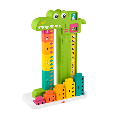 Fisher-Price Adding Alligator Educational Toy with 10 Stacking Blocks for Preschool Kids