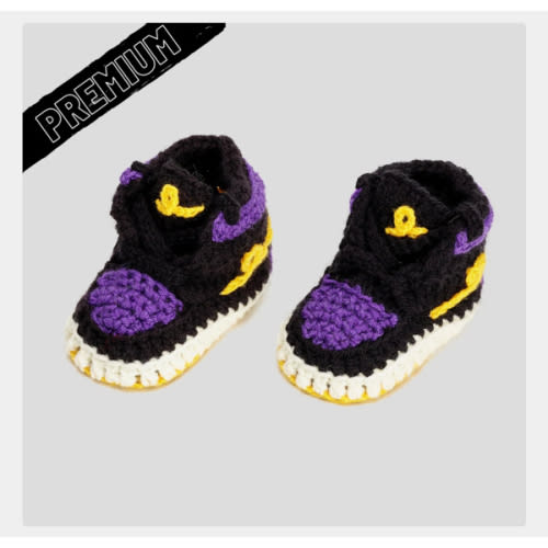 Baby Crochet IB-1 Mamba Forever (Soft felt non-slip bottom & Shoe Box) – ItzzyBitzzy