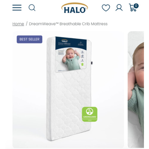 HALO DreamWeave Breathable Crib Mattress | Toddler Mattress | GREENGUARD Gold