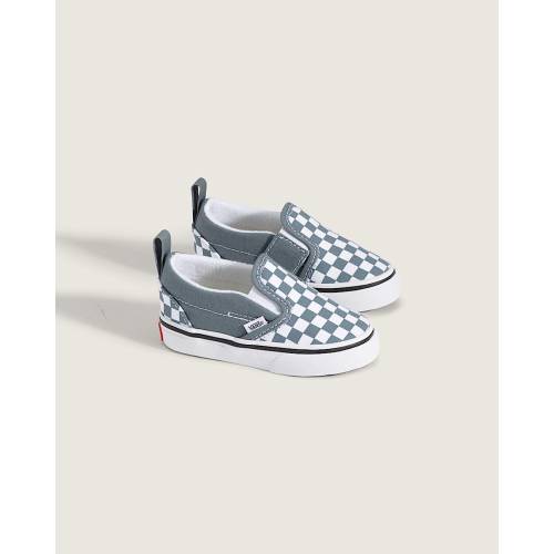 Toddler Classic Slip-On V Checkerboard Shoe in Checkerboard Stormy Weather Blue | Vans
