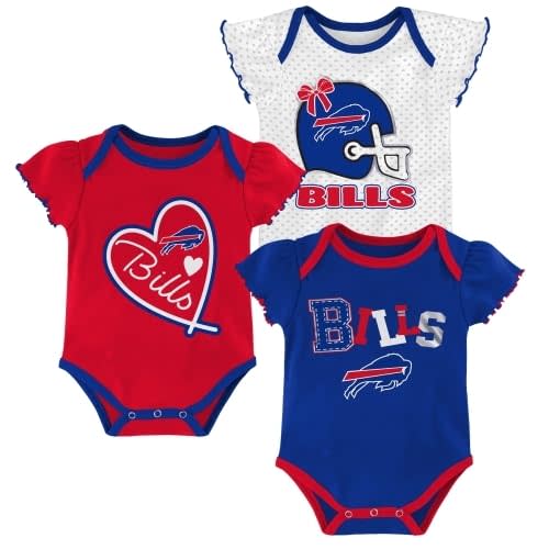 Outerstuff NFL Teams Newborn Baby and Infant Short Sleeve Bodysuit 3-Pack (0-18M)