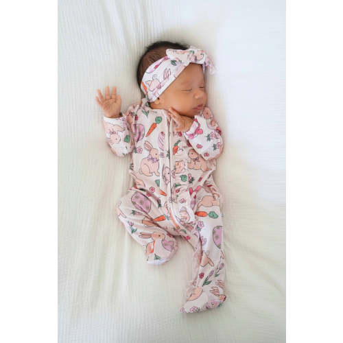 Hoppy Spring Knit Large Bow Headwrap | Pink