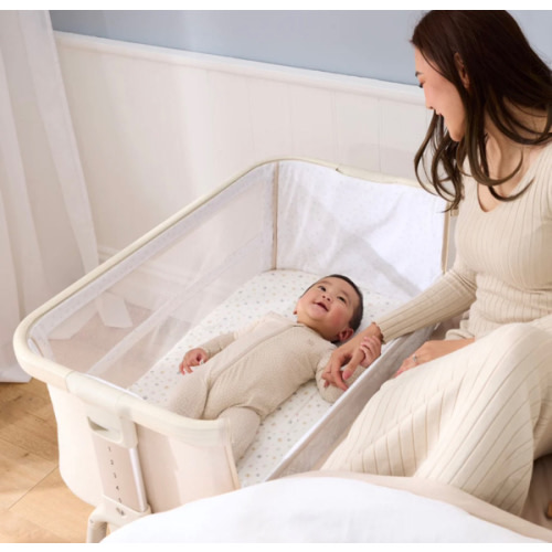CoZee Breeze Lite Co-sleeping Bassinet in Whitewash Ash and Mushroom | iL Tutto