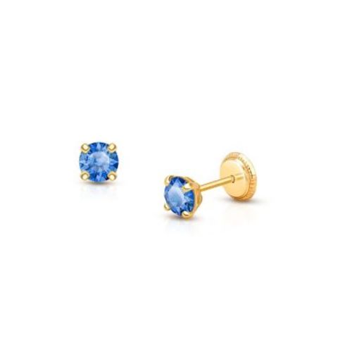 Girls' 14K Gold Crystal Birthstone Stud Earrings - Baby, Little Kid, Big Kid