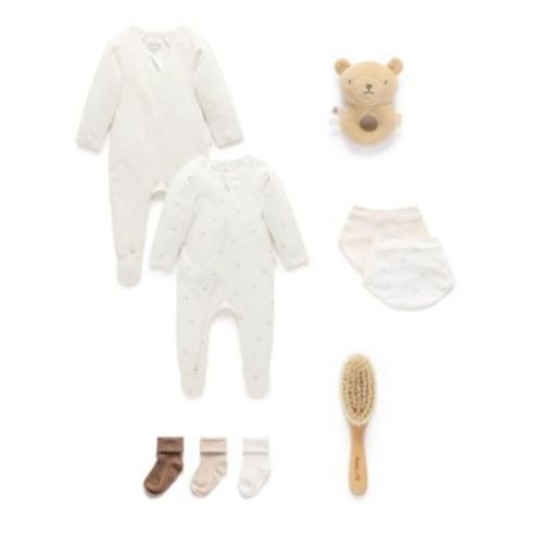 Unisex 2 Pack Zip Footie & Accessories Gift Set - Baby