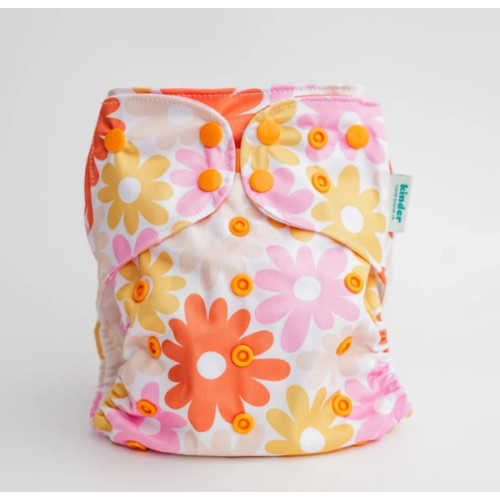 Floral: Essentials Pocket Cloth Diaper with Athletic Wicking Jersey, Grows with your Baby