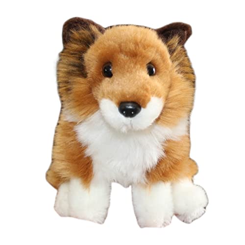 Whrigud Cute Shetland Dog Stuffed Animal Plush Pillow 7'' Kawaii Shetland Sheepdog Plush Stuffed Border Collie Puppy Pillow Plushies