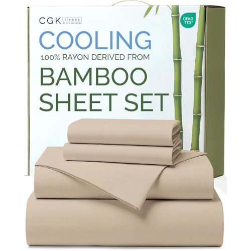 100% Rayon Derived From Bamboo - Bamboo Sheets Queen Size - Wheat