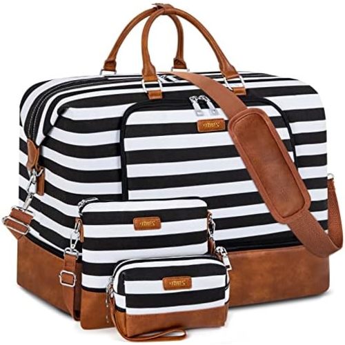 TIBES Travel Weekender Bag for Women, Overnight Bag with Shoe Compartment