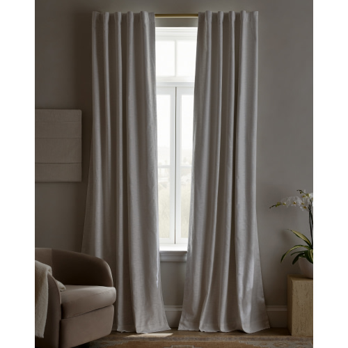 Textured Cotton True Blackout Curtain in Oatmeal