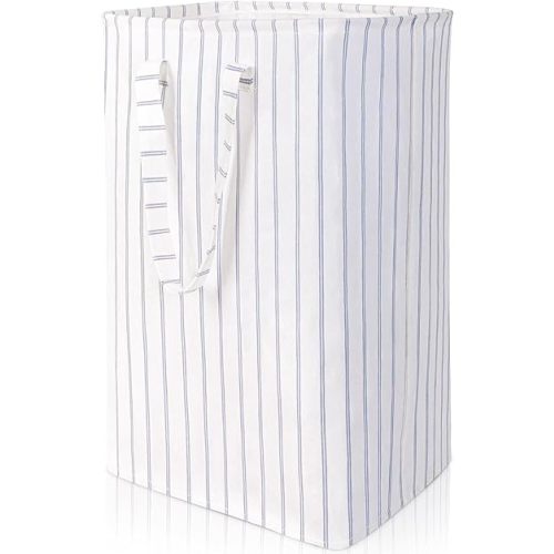 Laundry Hamper Collapsible Laundry Baskets, Freestanding Waterproof Clothes Hamper with Reinforced Handles in Laundry Room Bedroom Bathroom College Dorm for Adults, Blue 11.8"×15.7"×23.6"