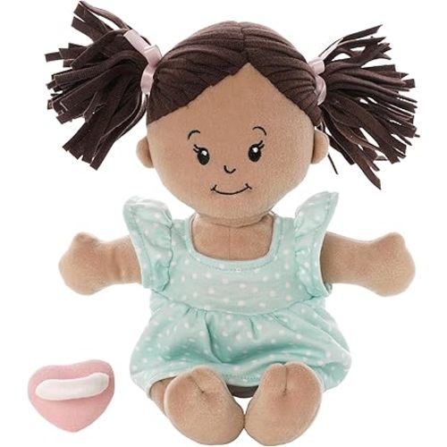 Love, Stella Soft Baby Doll for 1 + Year Old by Manhattan Toy - Beige with Brown Pigtails
