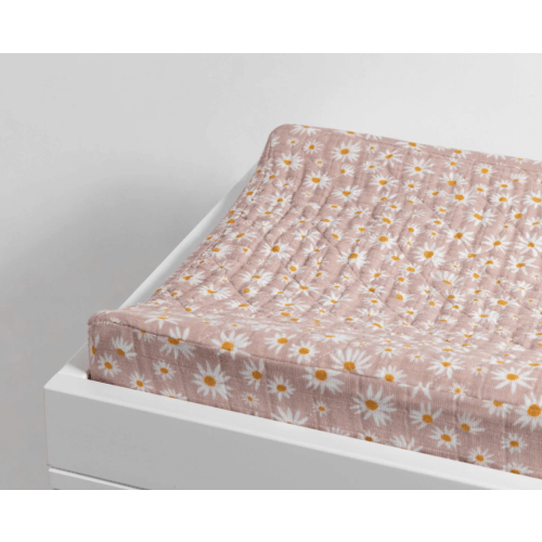 Babyletto Quilted Changing Pad Cover in GOTS Certified Organic Muslin Cotton