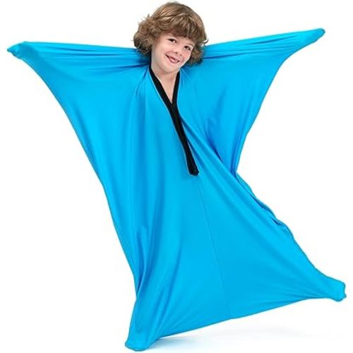 SANHO Sensory Sock Body Sock,Small,3-5 Years, 40" H x 27" W,Good for Height:30"-41",Perfect for Children with Sensory Processing Disorder,Updated Version,Bright Blue