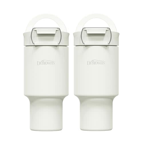 Dr. Brown's Breast Milk and Formula Chiller, Portable Insulated Storage for Breast Pumping and Bottle Feeding, 20 oz/590 mL Capacity, Arctic White, BPA-Free, 2-Pack