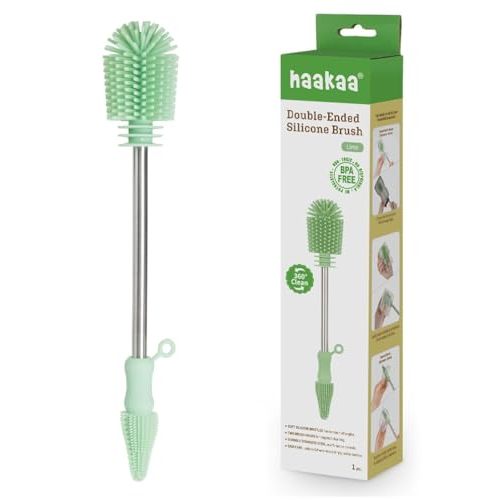 Haakaa Silicone Cleaning Brush – Household Cleaning Brushes for Bottles and Crevices – Food-Grade Silicone: Dishwasher Safe
