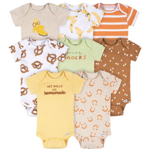 Onesies Brand Baby Neutral 8-Pack Short Sleeve Onesies Bodysuits, Peeling Good, 3-6M