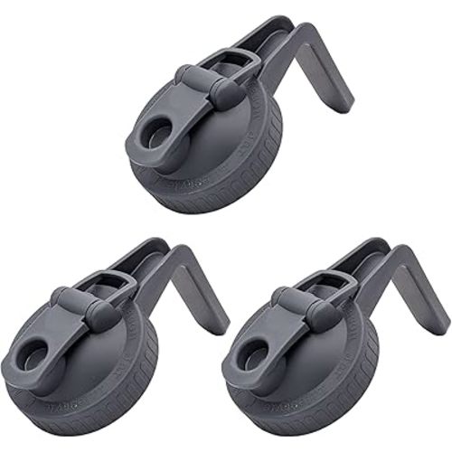 Charcoal Gray Pour & Store Pitcher Lid with Handle for Mason Jars (3 Pack, Wide Mouth)