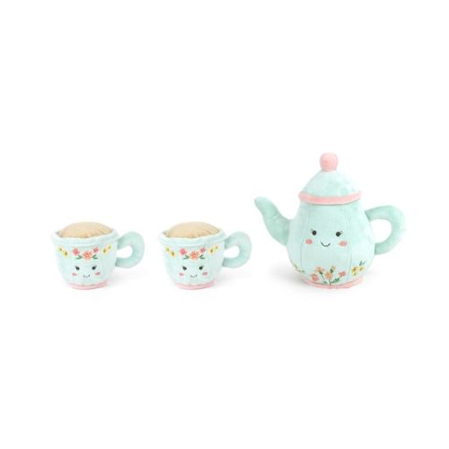 MON AMI Afternoon Tea Set Plush Toy, Soft Stuffed Teapot & Teacups Set | pretend play tea party set, soft stuffed teapot and teacups, plushie build, nursery décor accent, birthday shower gift idea