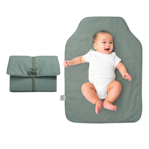 Natemia Portable Diaper Changing Pad - Rollable Portable Changing Pad for Diaper Bag & Travel - Soft Organic Cotton Percale Exterior - Baby Changing Mat, Foldable, Machine Washable - Baby Essentials