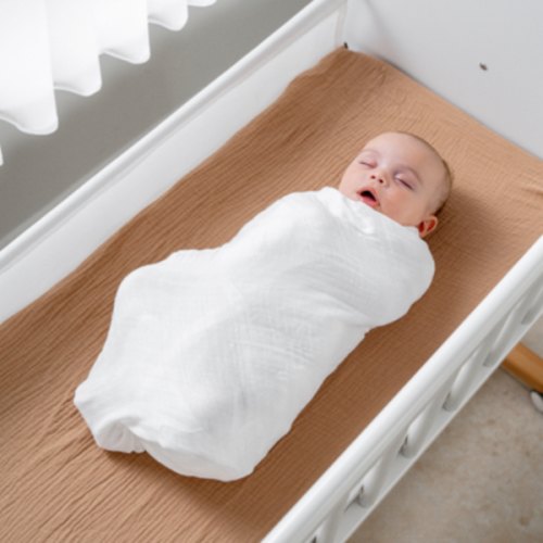 Muslin Swaddle Blanket in White (1 Pack)