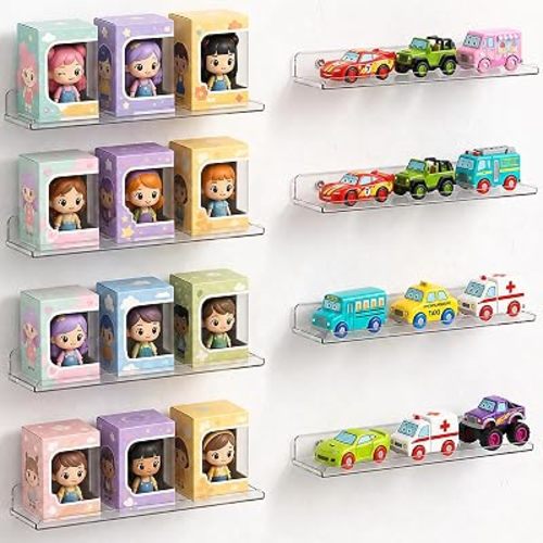Lifewit Acrylic Floating Shelves for Wall 14" Clear, 8 Pack