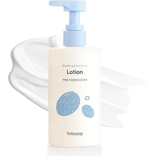 BEBESUP- Daily Hydration Baby Lotion | Korean Skincare for Sensitive & Atopic Skin 100-Hour Hydration Organic Rice & Ceramide Formula Hypoallergenic Fast Absorbing 10.14 fl. oz