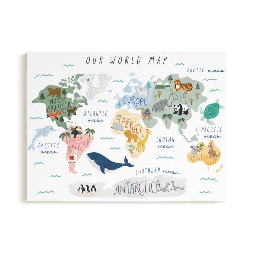 Our World Map Wall Art by Minted for West Elm Kids