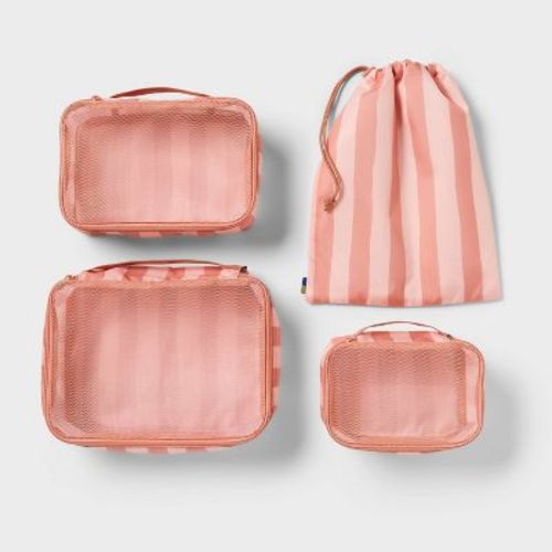 Printed Packing Cube - Open Story™️- Pink Stripe - 4pc