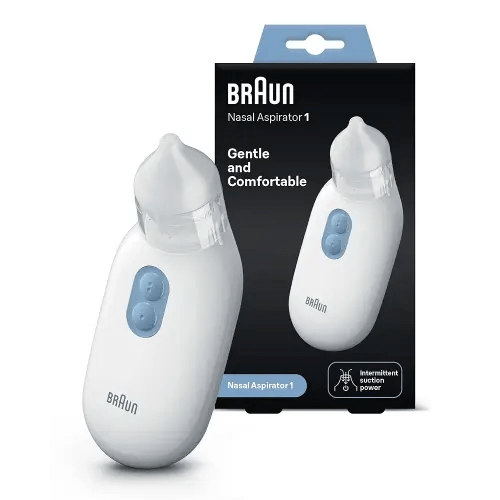 Braun Nasal aspirator 1 | Mucus Remover | Blocked Nose Relief | Electric Suction Power | Two Suction Levels | Newborn, Baby, and Child Friendly | Dishwasher Safe | BNA100EU
