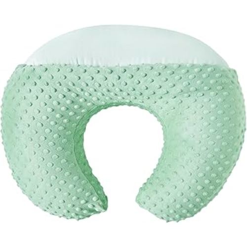 Nursing Pillow and Positioner Breastfeeding and Bottle Feeding, Propping Baby, Tummy Time, Sitting Support for Baby Boy Baby Girl, with Removable Dots Cover (Celadon, 22 X 17.7 X 5.9 Inch)