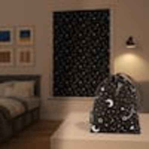 Sun Zero Lights Out Portable Travel Starry Night Polyester 50 in. W x 78 in. L Suction Cup 100% Blackout Curtain (Single Panel) 62656