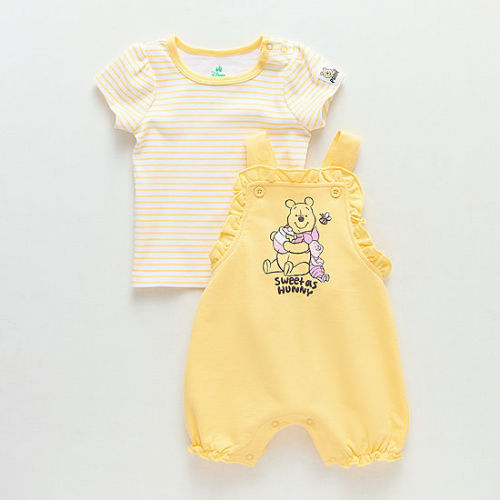 Baby Girls 2-pc. Winnie The Pooh Shortall Set, Color: Yellow - JCPenney