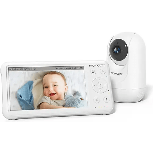 Momcozy Video Baby Monitor, 1080P 5" HD Baby Monitor with Camera & Wall Mount, Infrared Night Vision, 5000mAh Battery, 2-Way Audio, Temperature Sensor, Lullabies, 960ft Range, Ideal for New Moms, BM01