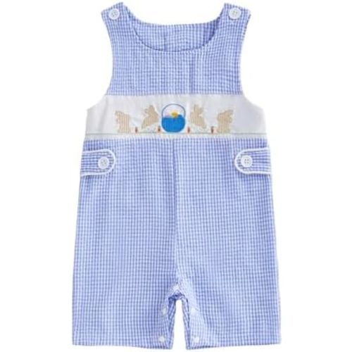 Toddler Boy Easter Outfit Bunny Carrot Embroidery Jumpsuit Sleeveless Overall Spring Palysuit Easter Clothes 0-3 Y