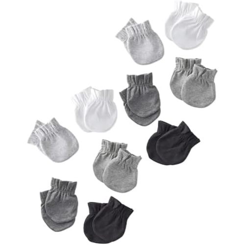Morgan 10-Pack Baby Mittens 100% Organic Cotton No Scratch Mittens for Newborn Baby Boys & Girls​