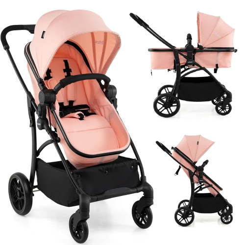 INFANS 2 in 1 Baby Stroller, Convertible Stroller with Bassinet Reversible Seat Adjustable Backrest Canopy One Hand Fold, Compact Toddler Pushchair for Kids Infants Newborns 0-36 Months - Walmart.ca