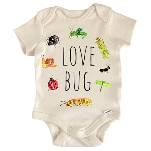 NOFO VIBES Love Bug Baby Bodysuit – Cute Infant Outfit, Unisex Cotton Infant Clothes, Soft Short Sleeve Newborn Bodysuit