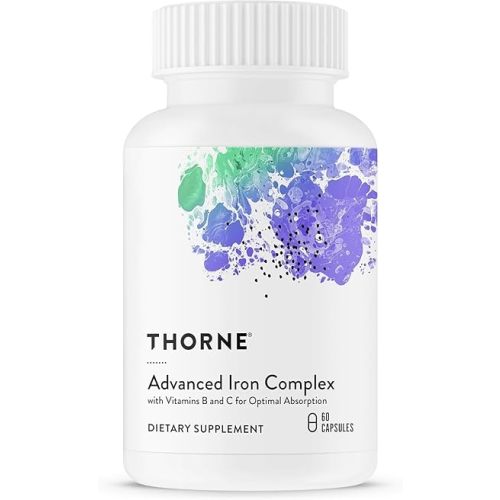 THORNE - Advanced Iron Complex (Formerly Ferrasorb) - Complete Blood Support Formula* - Elemental Iron, Folate, B and C Vitamins for Optimal Absorption - Gluten, Dairy & Soy-Free - 60 Servings