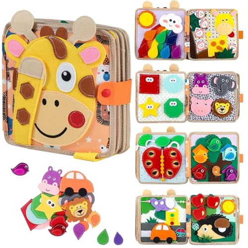 Busy Book for Toddlers 1-3, Felt Quiet Busy Book for Toddlers, Montessori Preschool Learning Activities Educational Toy for Kids Gift