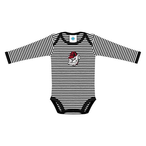Creative Knitwear College Baby Striped Long Sleeve Bodysuit - Team Logo, Multiple Colors, Unisex (0-12 Months)