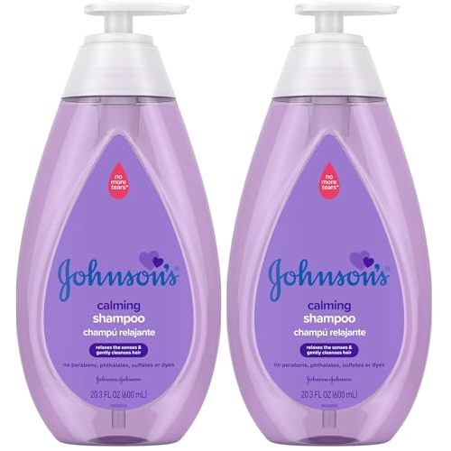 Johnson's Baby Calming Baby Shampoo with Soothing NaturalCalm Scent, Hypoallergenic & Tear-Free Baby Hair Shampoo, Free of Parabens, Phthalates, Sulfates & Dyes, 20.3 fl. oz (Pack of 2)