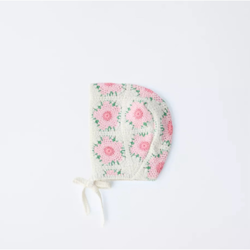 CROCHET FLOWER BONNET - Ecru | ZARA United States
