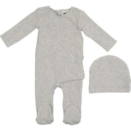 Velour Wrap Footie & Hat Set, Newborn