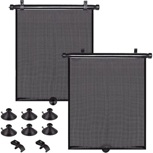 PLTCAT Car Side Window Sun Shades for Baby, 2 Pack UV Protection Breathable Mesh Sunshade, Universal Fit Auto Sun Visor for Kids Pets Travel Privacy Protection (Standard-16''x18'')
