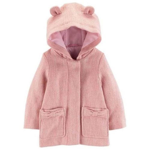 Carter's Infant Girls' Midweight Pink Faux Wool Jacket W/3D Ears, Pink, 12 Months