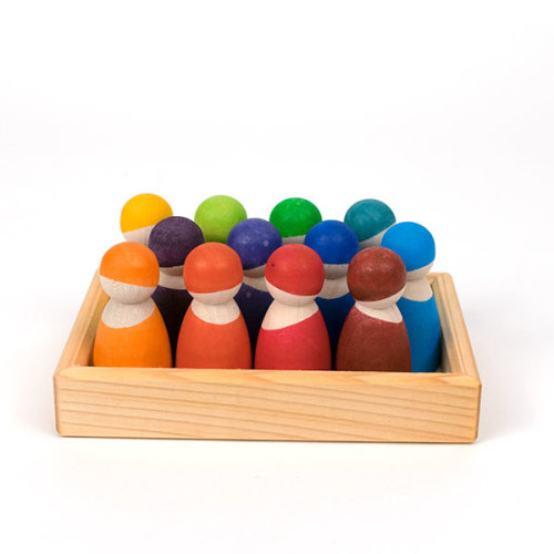 Grimm's Wooden Toys | Set of 12 Rainbow Friends