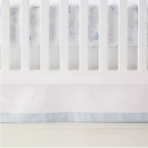 Border Frame Crib Skirt | Serena and Lily - Color Sky
